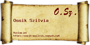 Ossik Szilvia névjegykártya